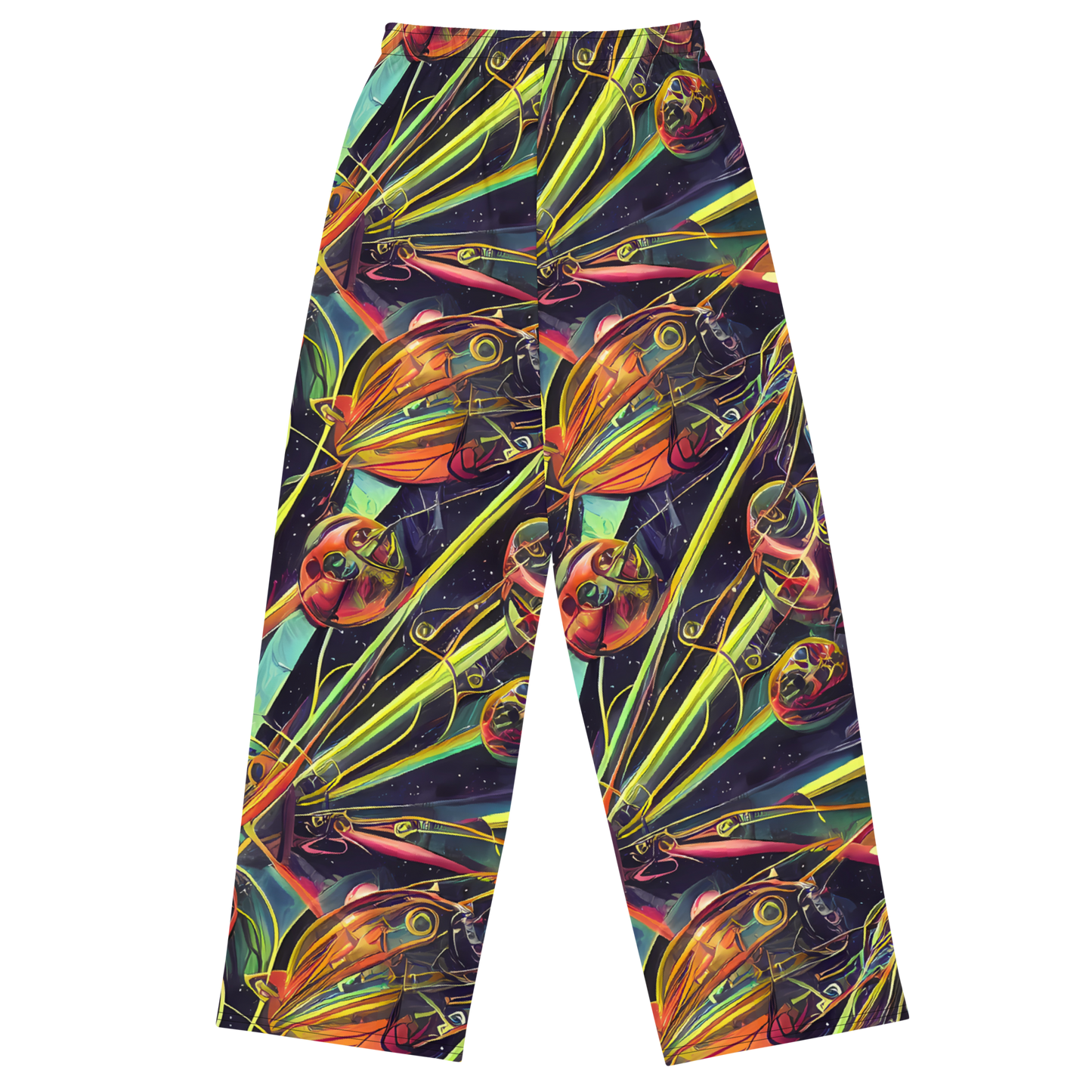 Wide-Leg Pants - Psychedelic Deep Space