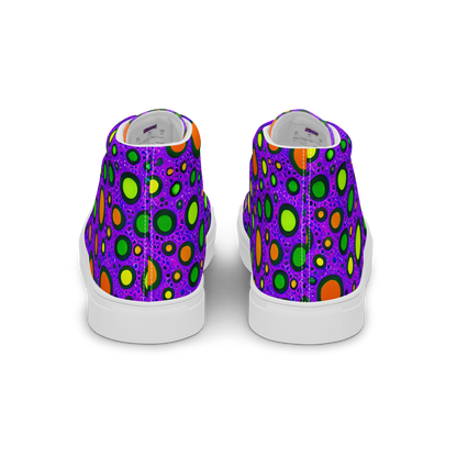Men's High Top Canvas Shoes - Luminous Bubbles