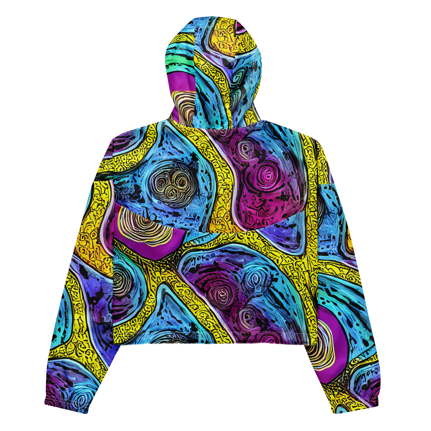 Women's Cropped Windbreaker - Orbiting Orbs