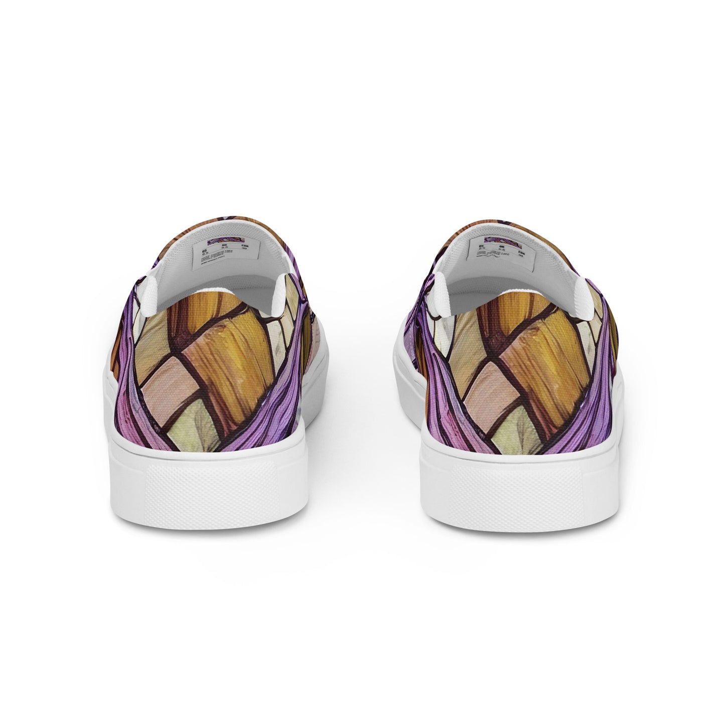 Men's Slip-On Canvas Shoes - Stained Glass Whirl