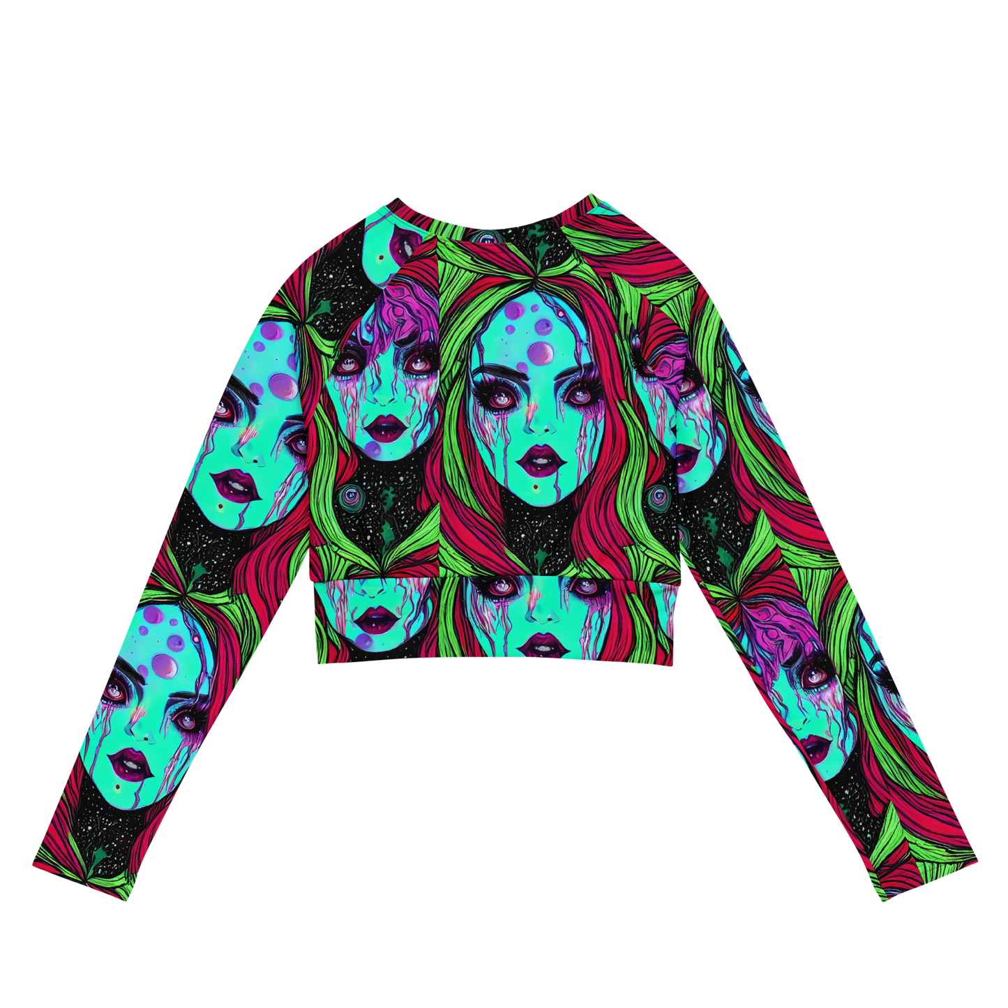 Long Sleeve Crop Top - Luminous Nightfall