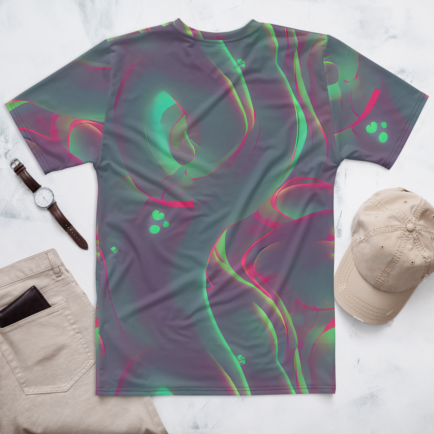 Men's Crew Neck T-Shirt - Neon Whisper