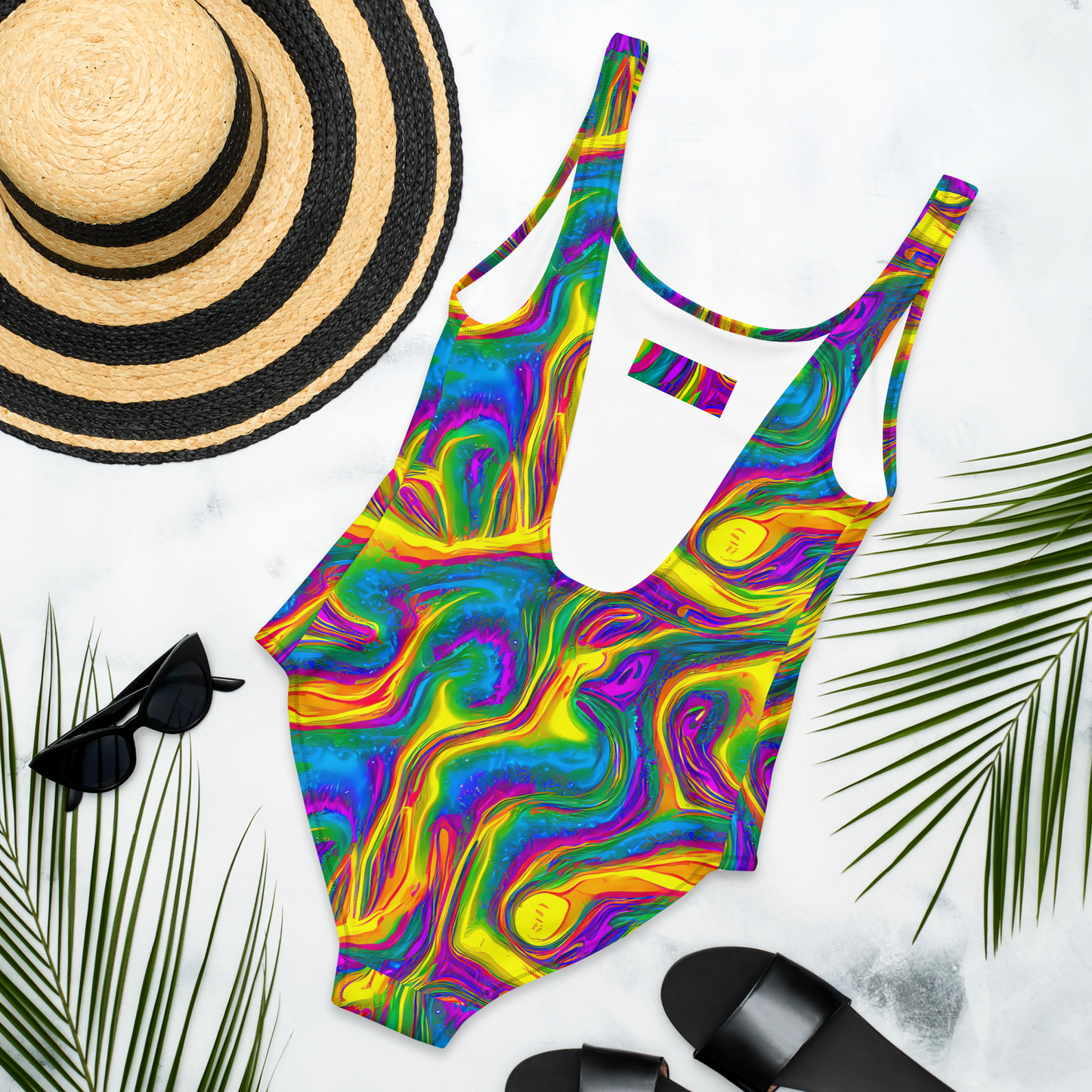 One-Piece Swimsuit - Electric Aurora