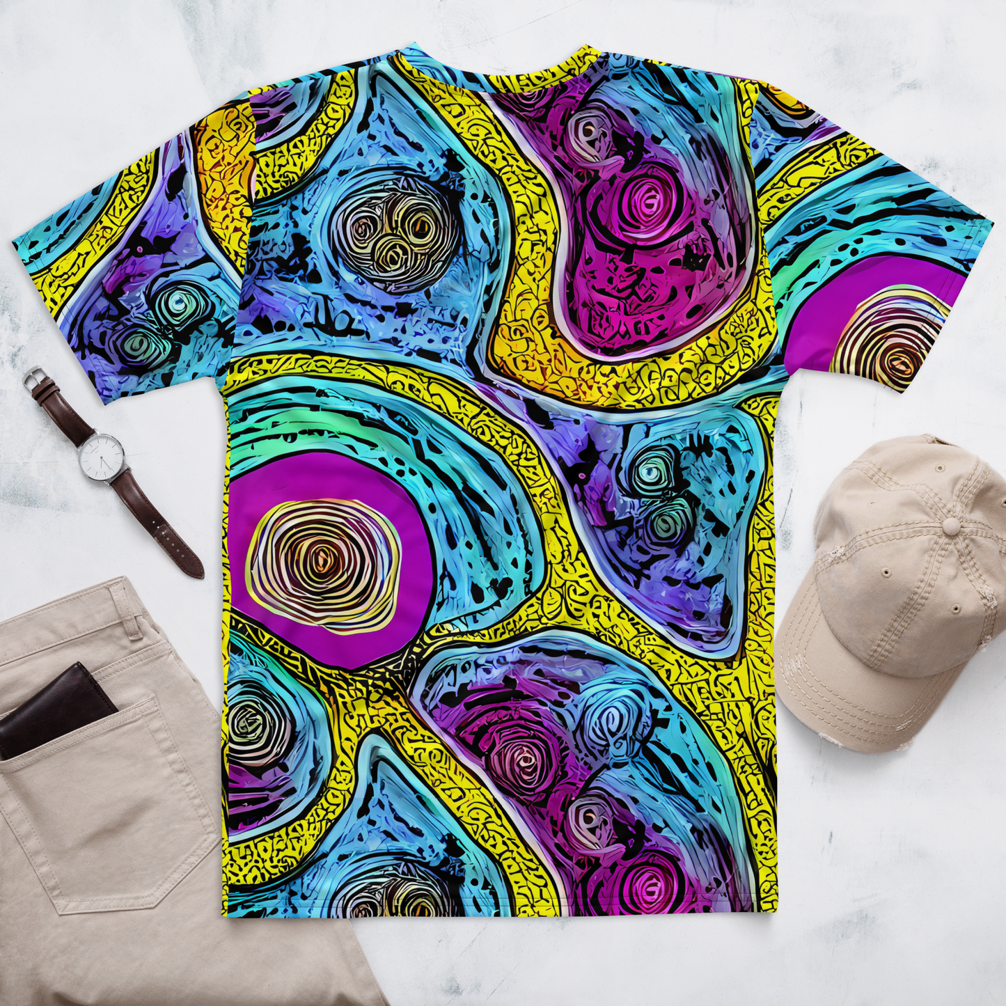 Men's Crew Neck T-Shirt - Orbiting Orbs