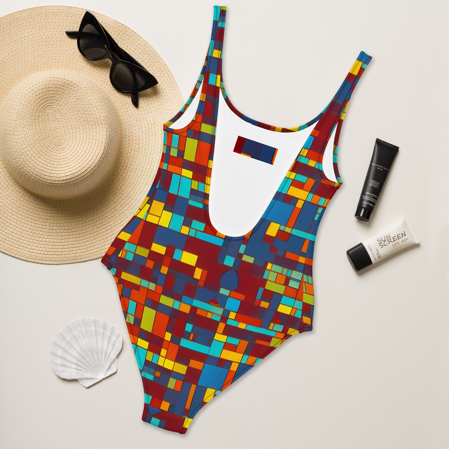 One-Piece Swimsuit - Astral Grid