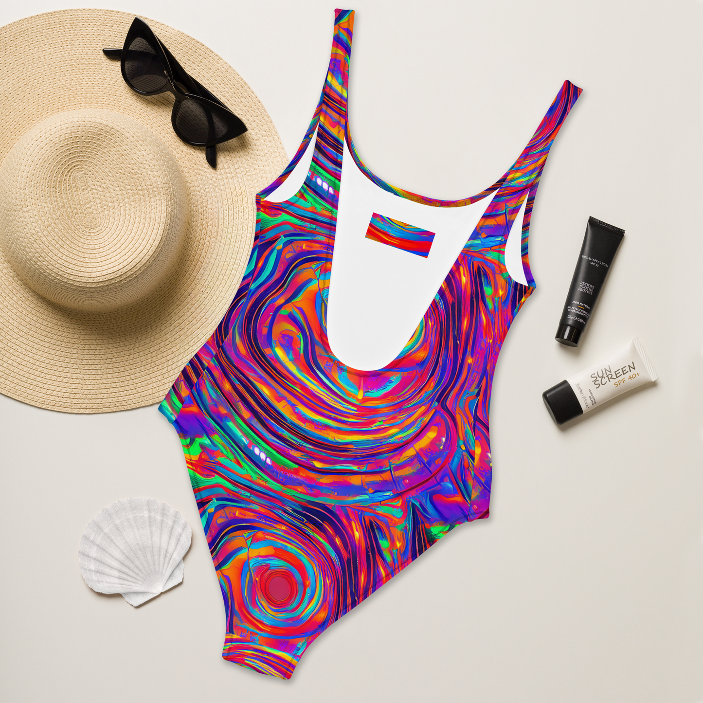 One-Piece Swimsuit - Quantum Spiral