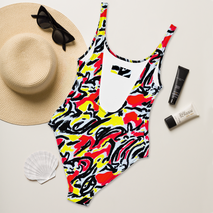 One-Piece Swimsuit - Cosmic Brushstrokes