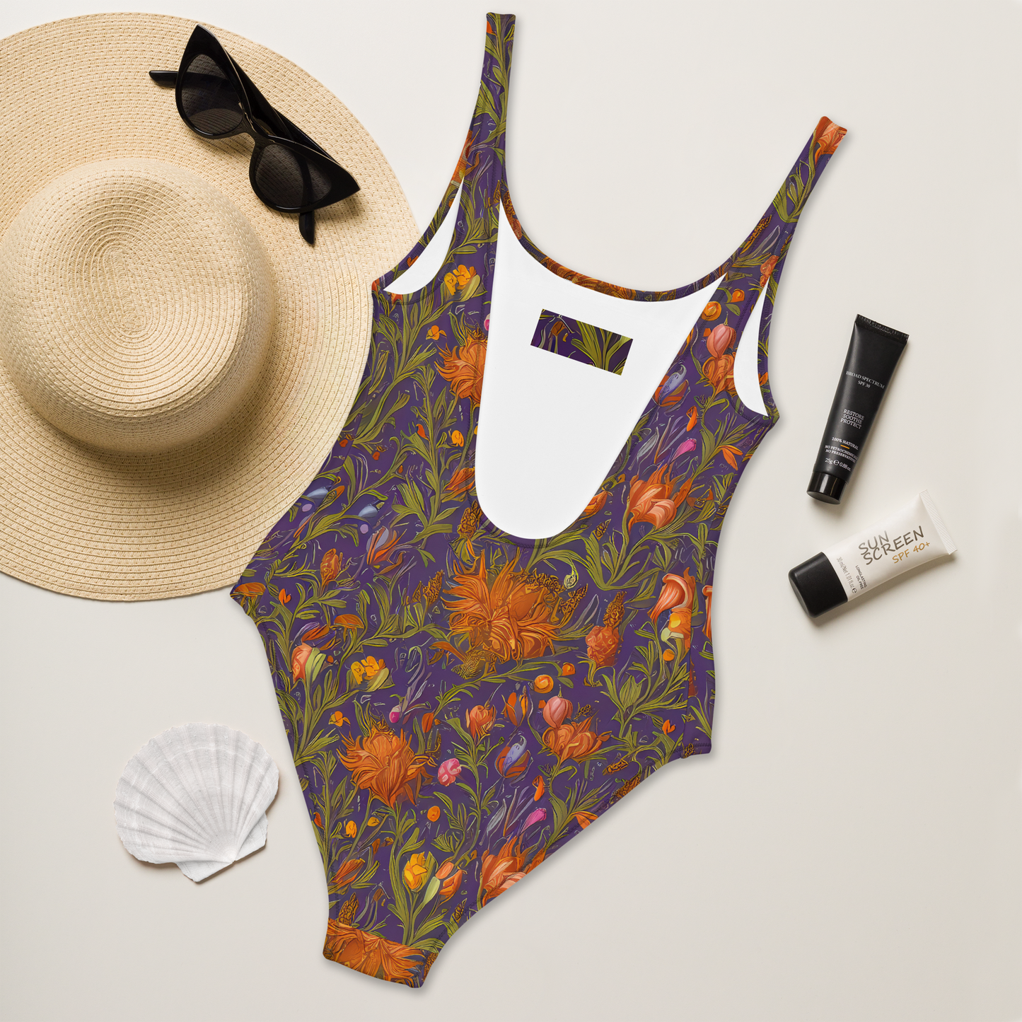 One-Piece Swimsuit - Botanical Nebula