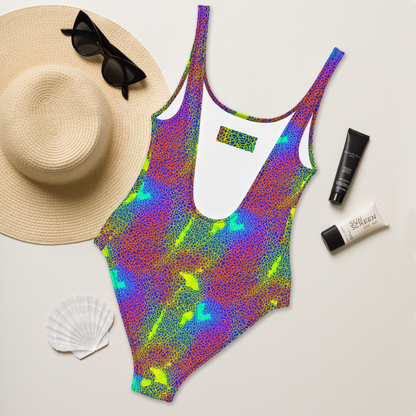 One-Piece Swimsuit - Prismatic Web