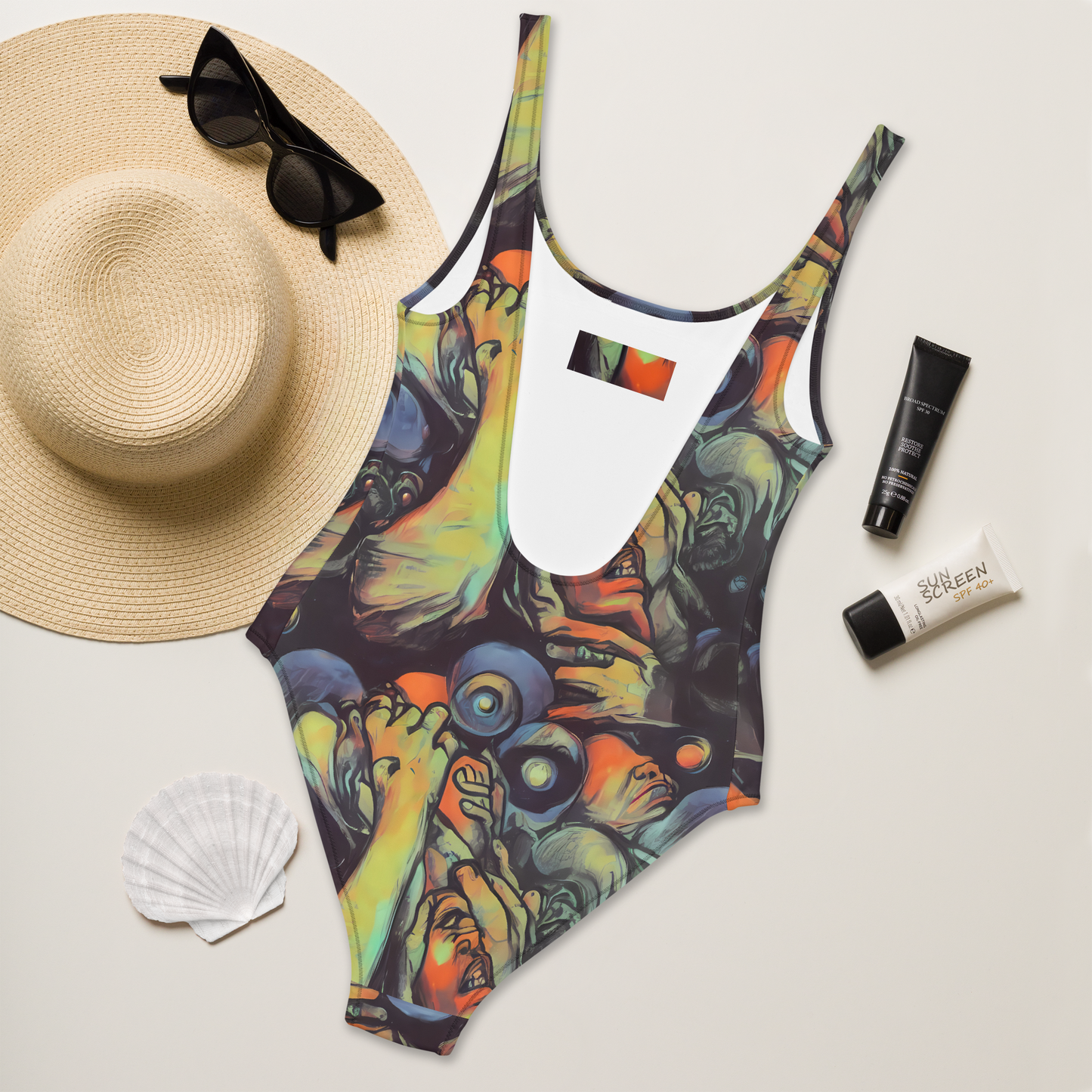 One-Piece Swimsuit - Cosmic Scream