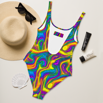 One-Piece Swimsuit - Electric Aurora