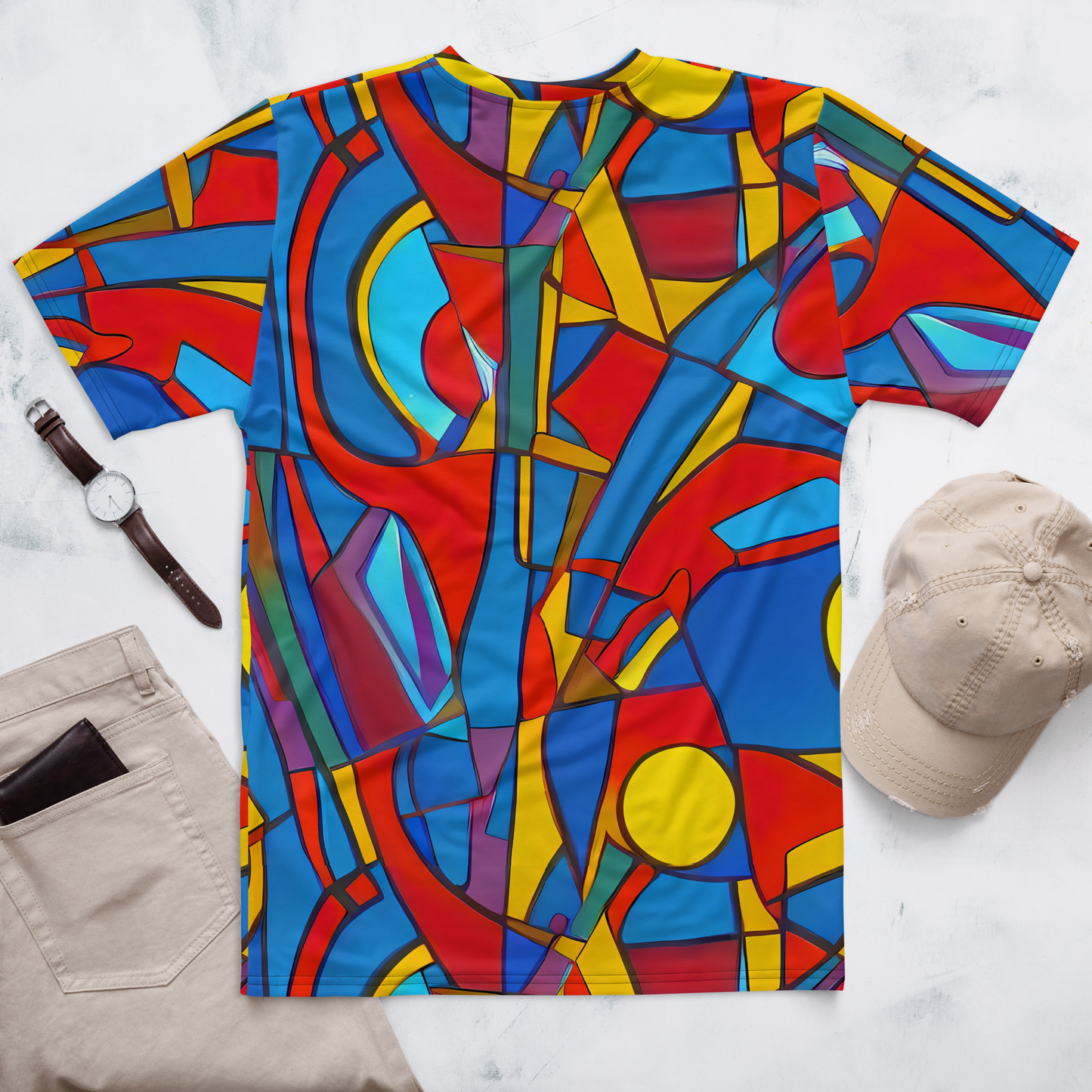 Men's Crew Neck T-Shirt - Mondrian Maze