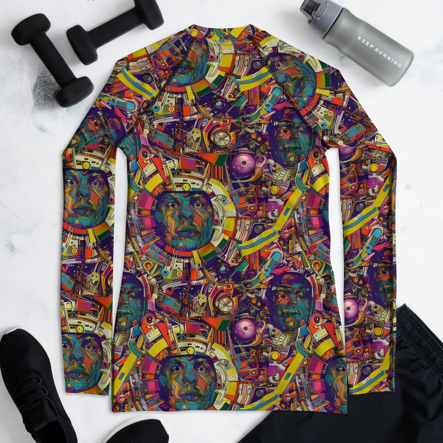 Women's Rash Guard - Cosmic Collage