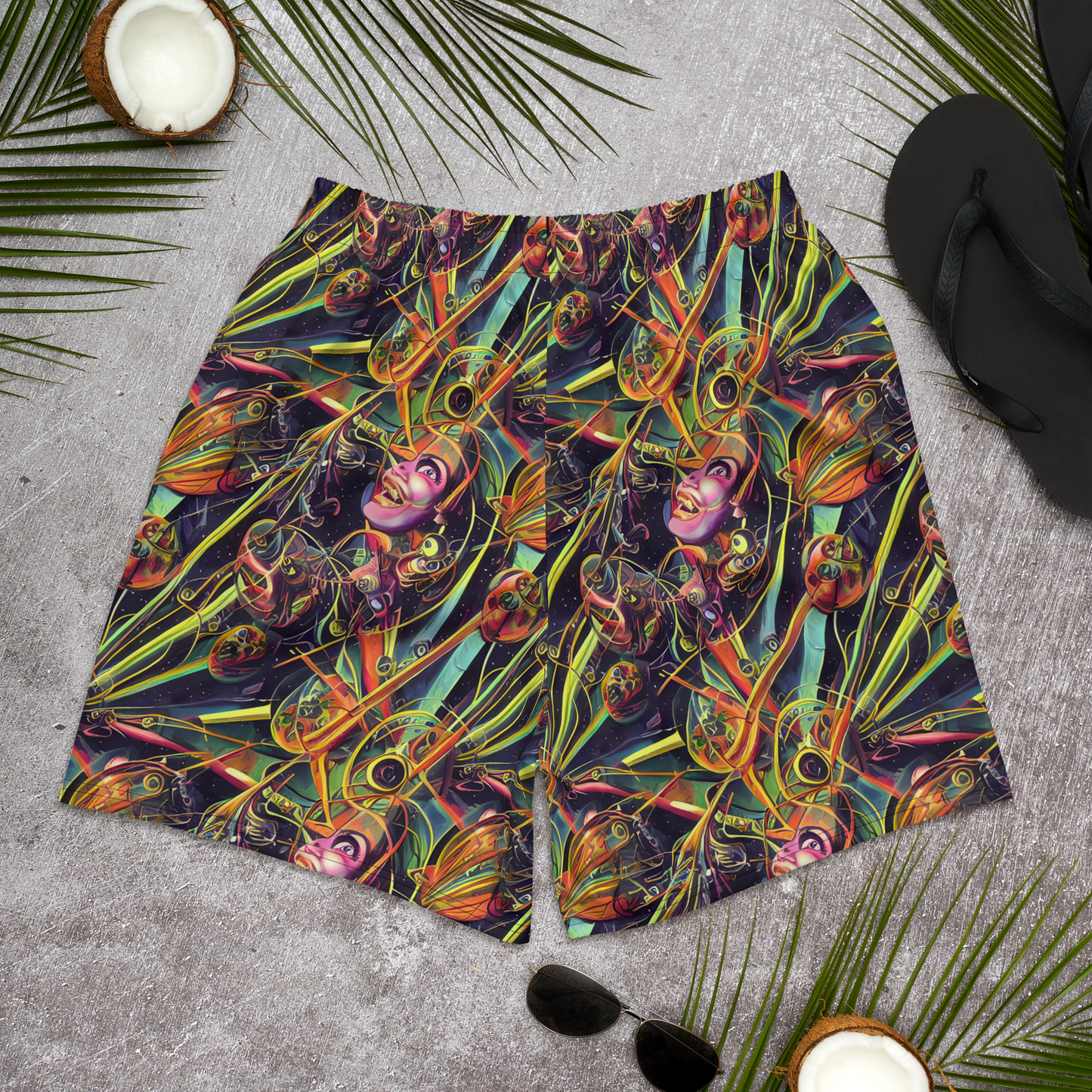 Men's Athletic Shorts - Psychedelic Deep Space