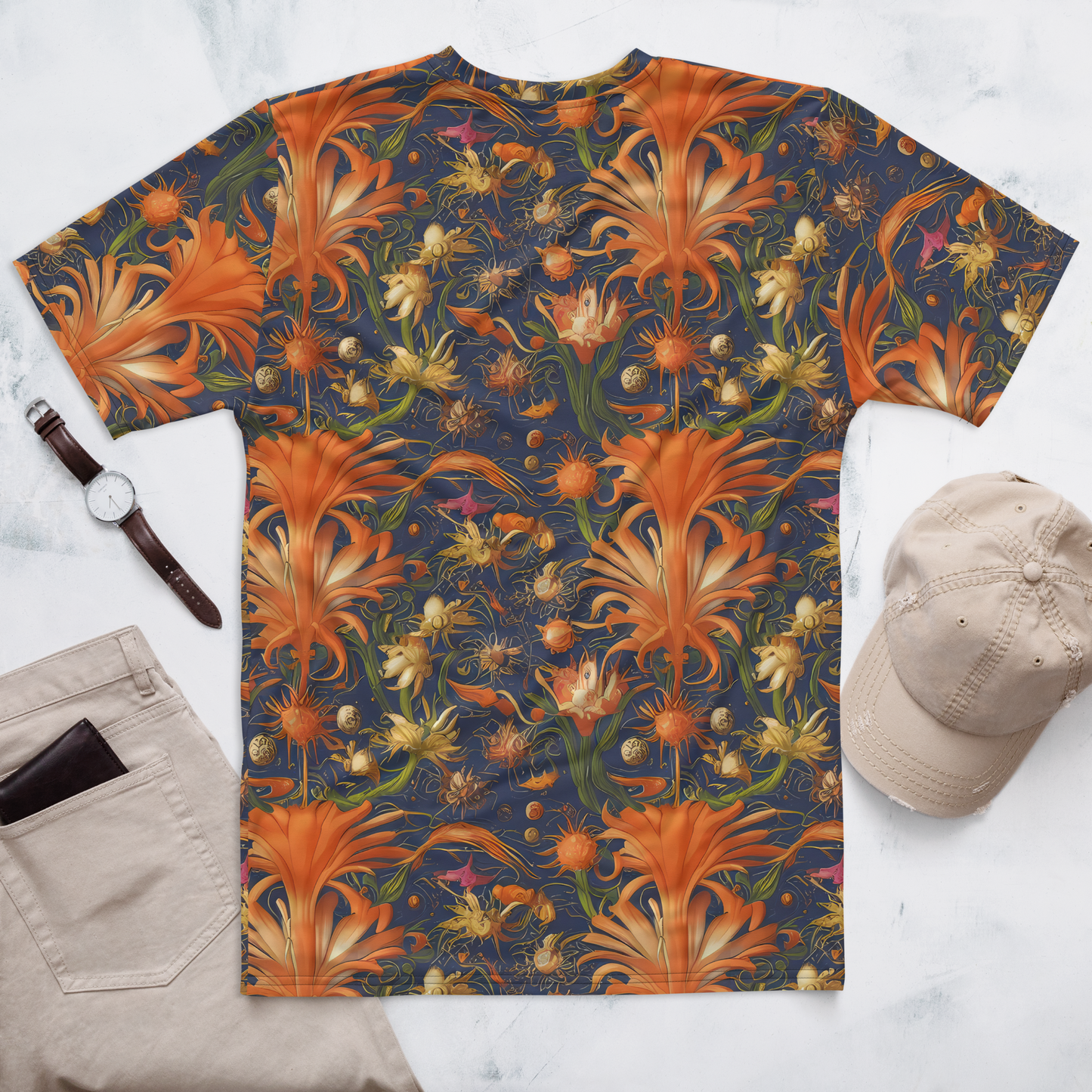 Men's Crew Neck T-Shirt - Stellar Blooms