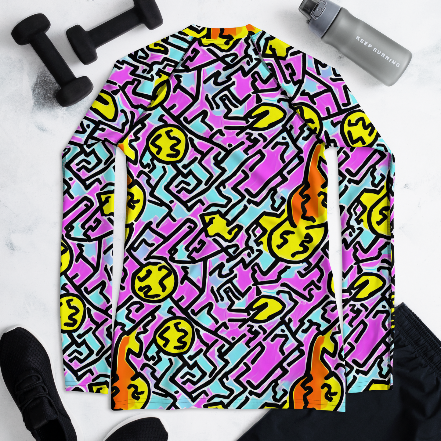 Women's Rash Guard - Punk Doodles