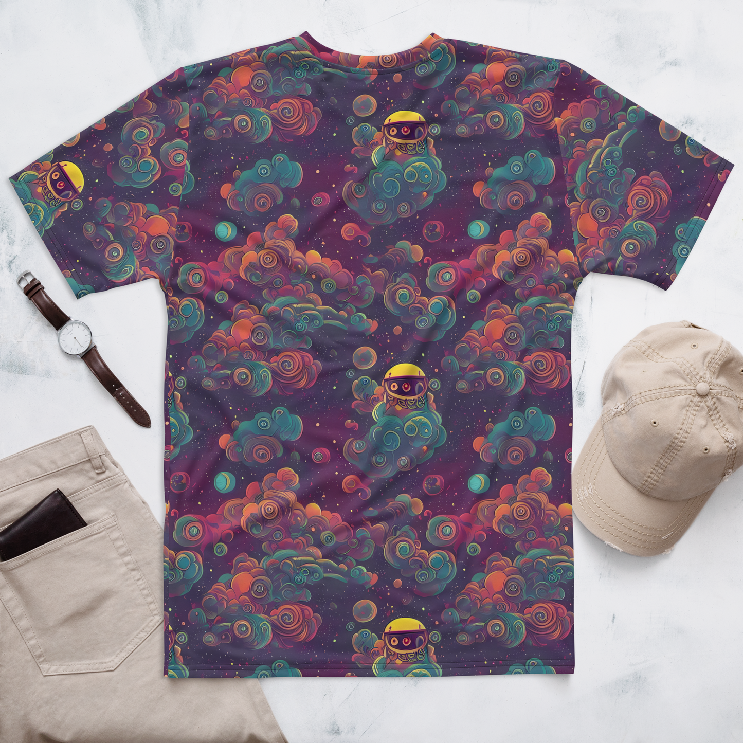 Men's Crew Neck T-Shirt - Nebula Dreamscape