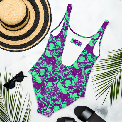 One-Piece Swimsuit - Alien Ripples