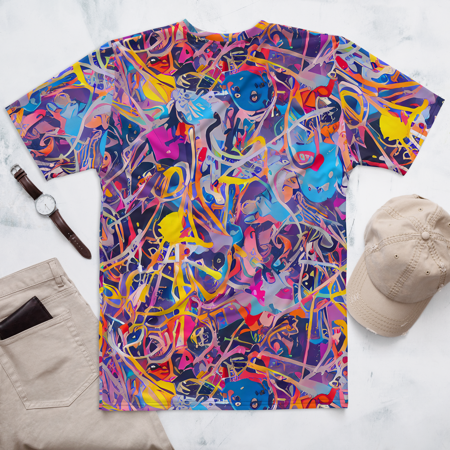 Men's Crew Neck T-Shirt - Vibrant Fusion