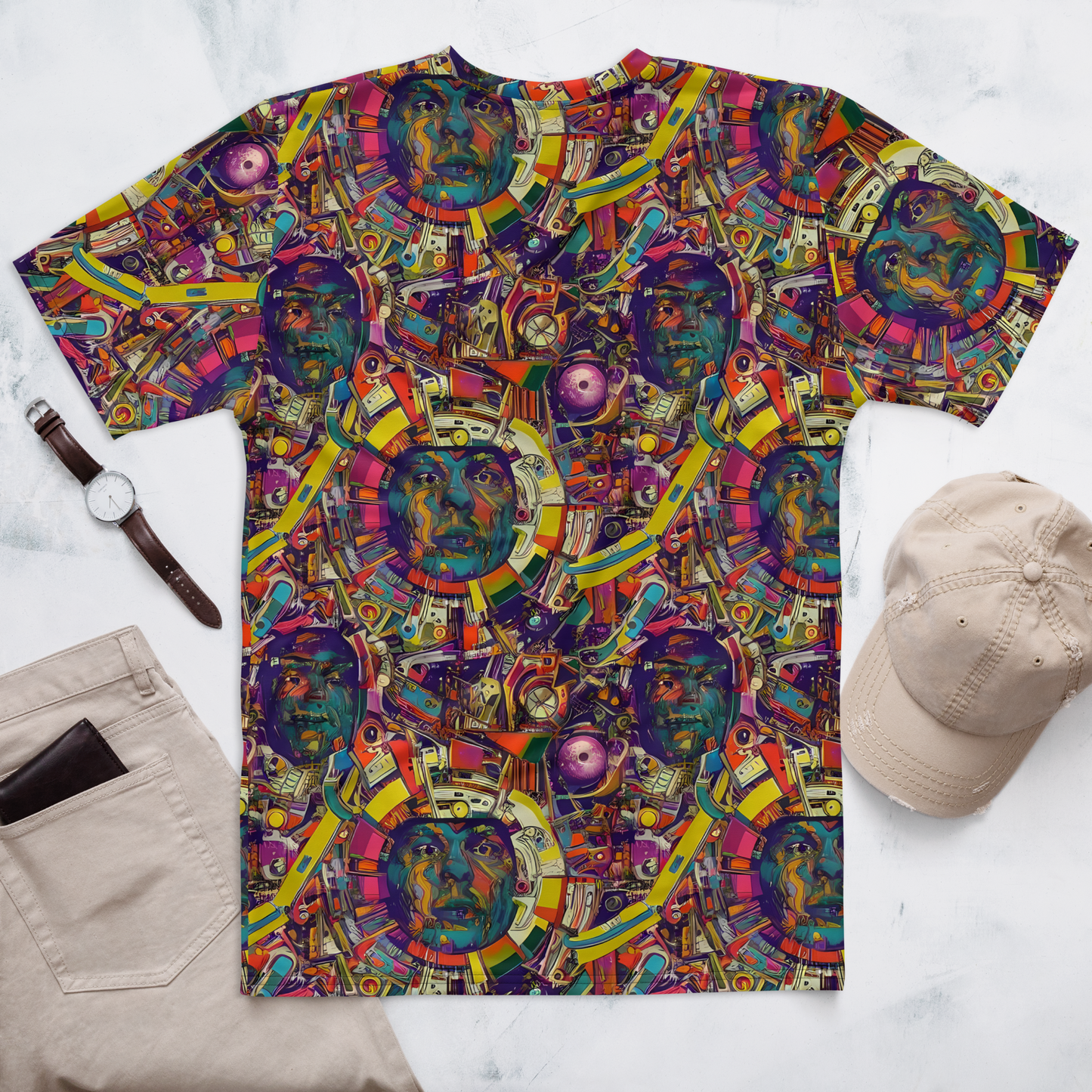 Men's Crew Neck T-Shirt - Cosmic Collage