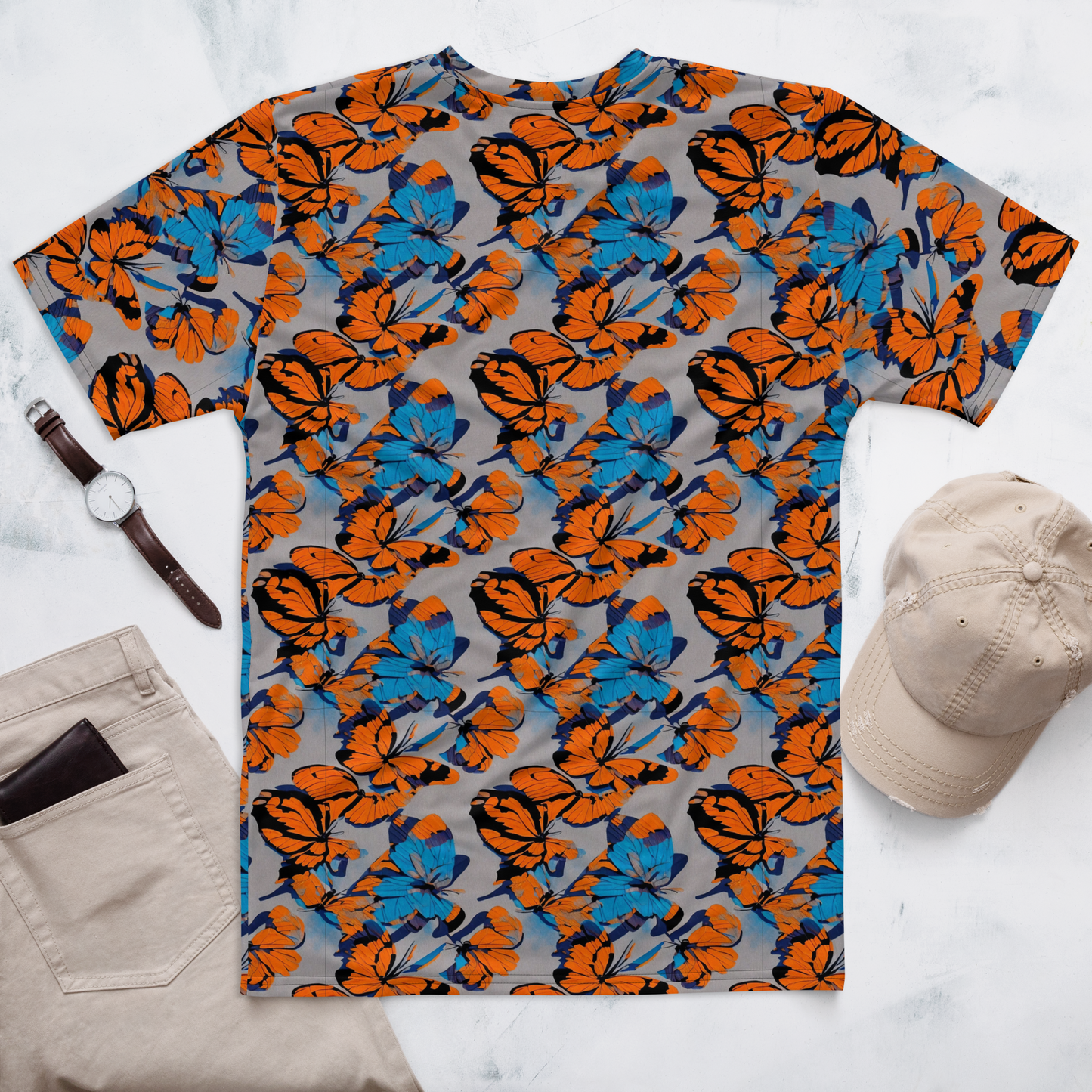 Men's Crew Neck T-Shirt - Flutter Wave