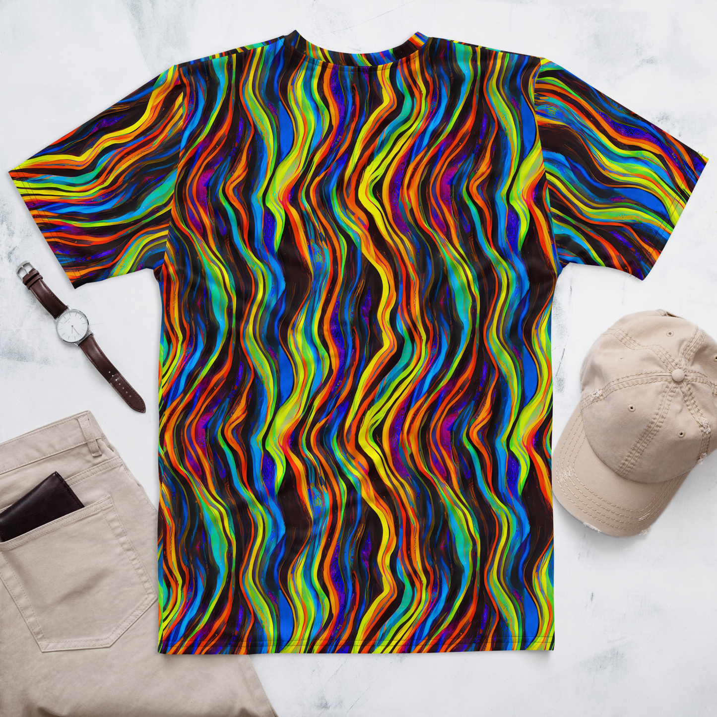 Men's Crew Neck T-Shirt - Celestial Waves