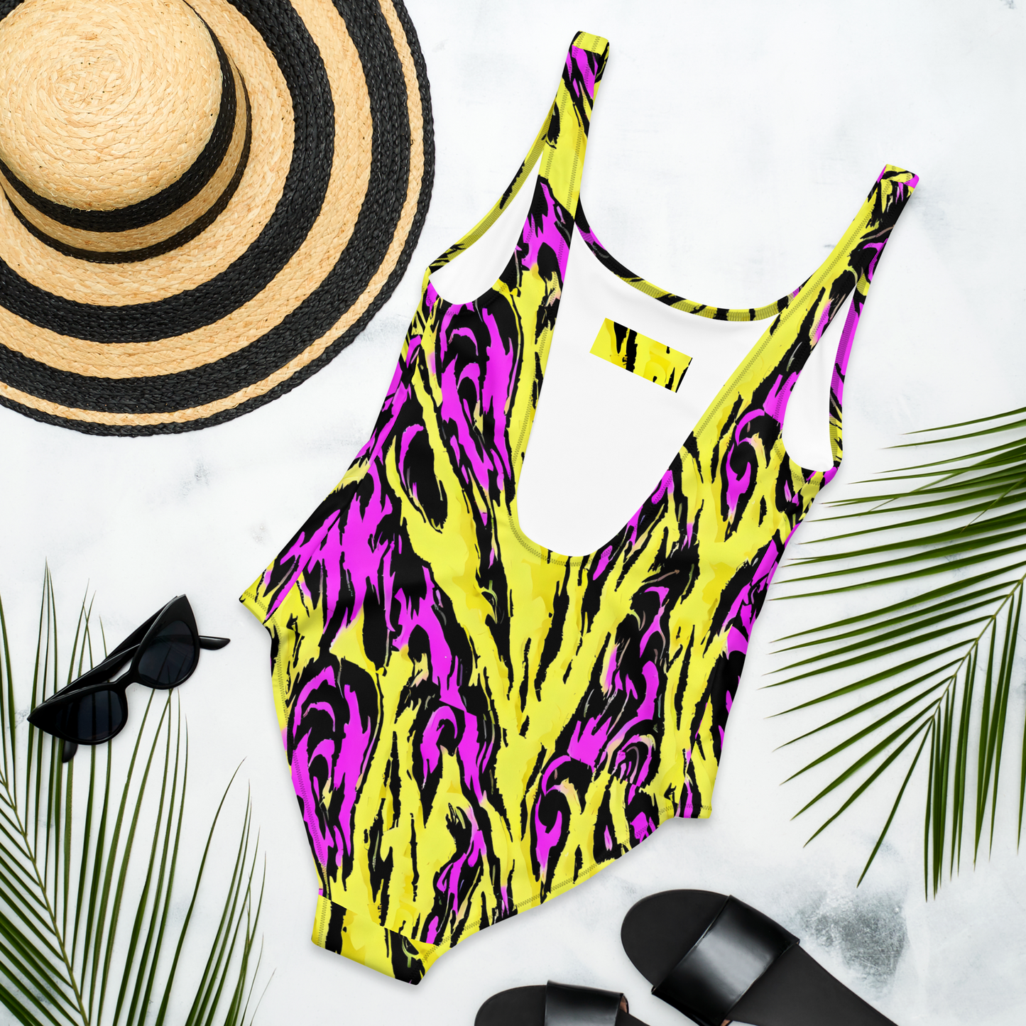 One-Piece Swimsuit - Neon Savanna