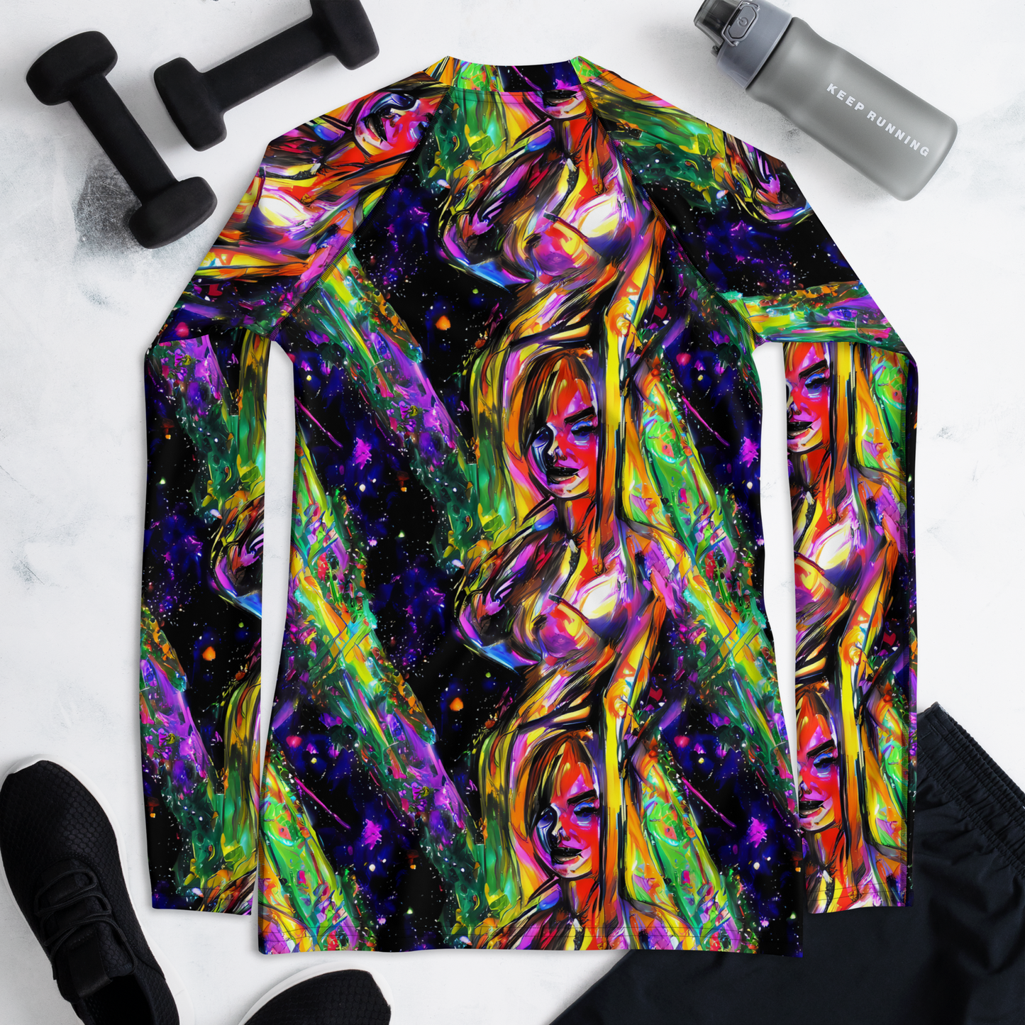 Women's Rash Guard - Galactic Flamenco