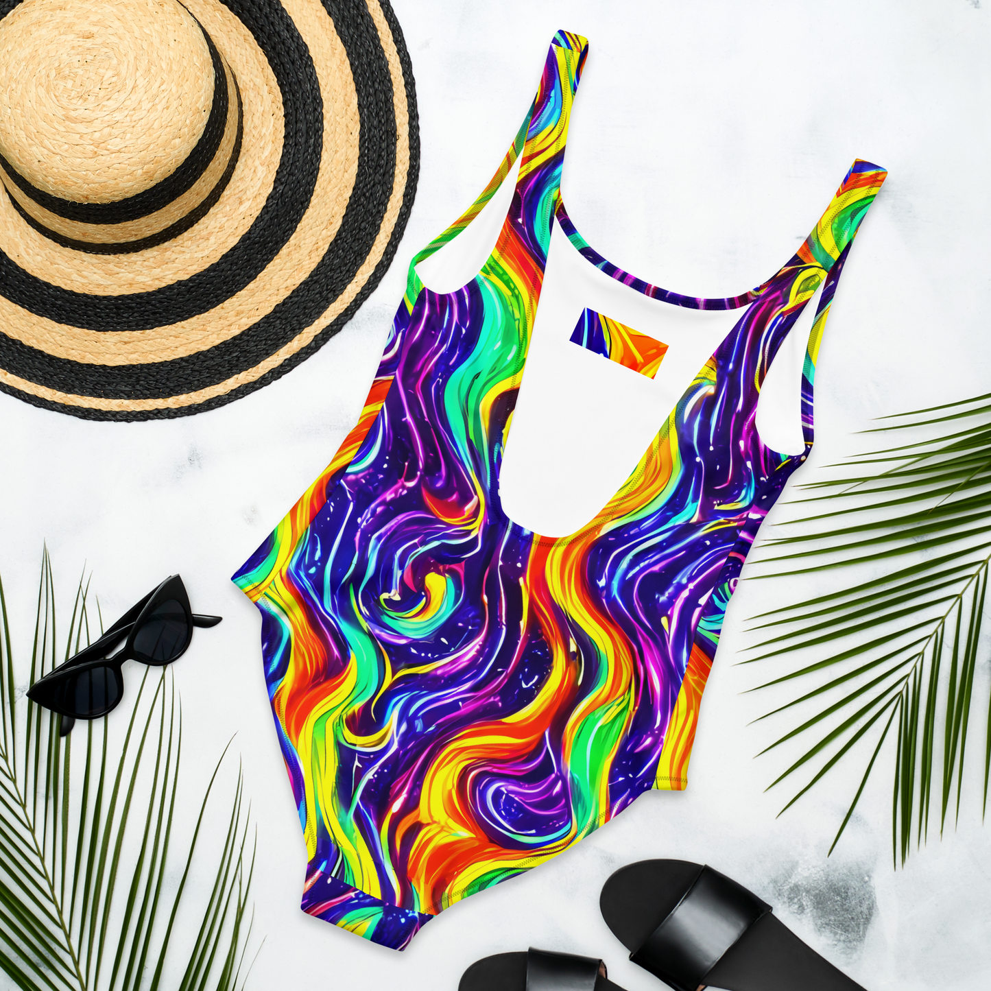 One-Piece Swimsuit - Galactic Flames