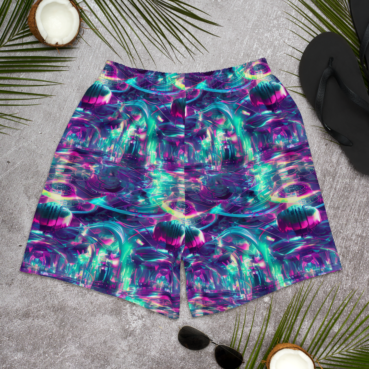 Men's Athletic Shorts - Synthwave Surge