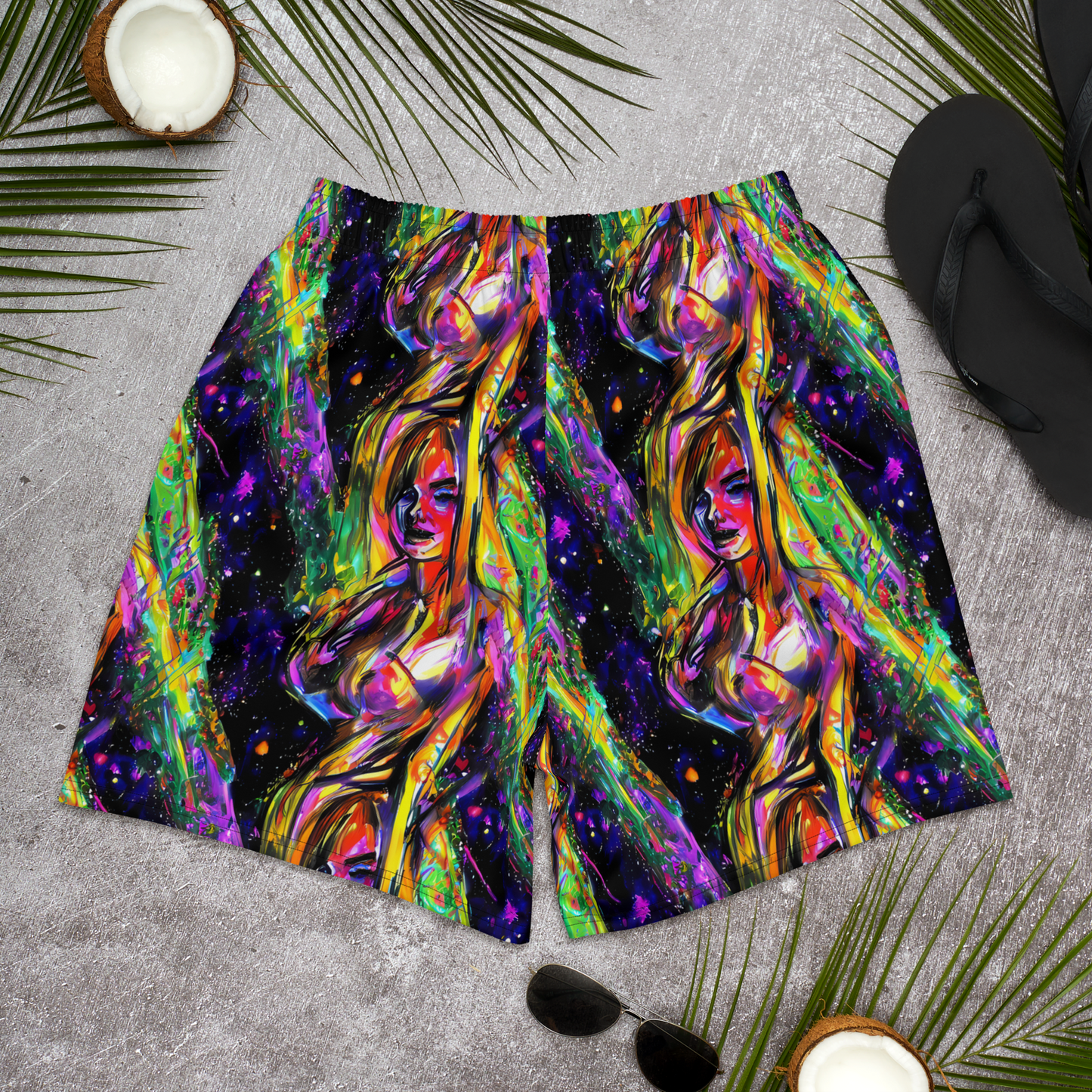 Men's Athletic Shorts - Galactic Flamenco