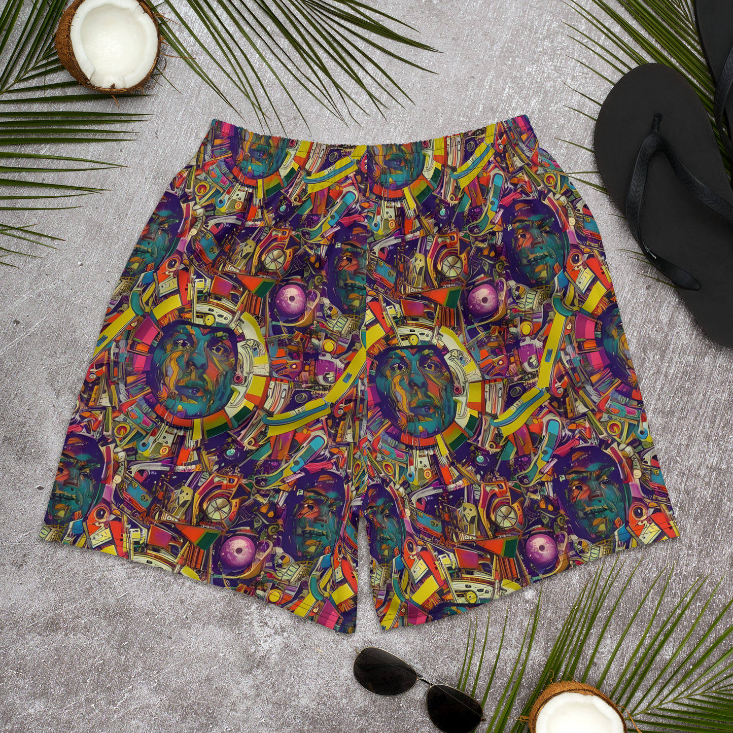 Men's Athletic Shorts - Cosmic Collage