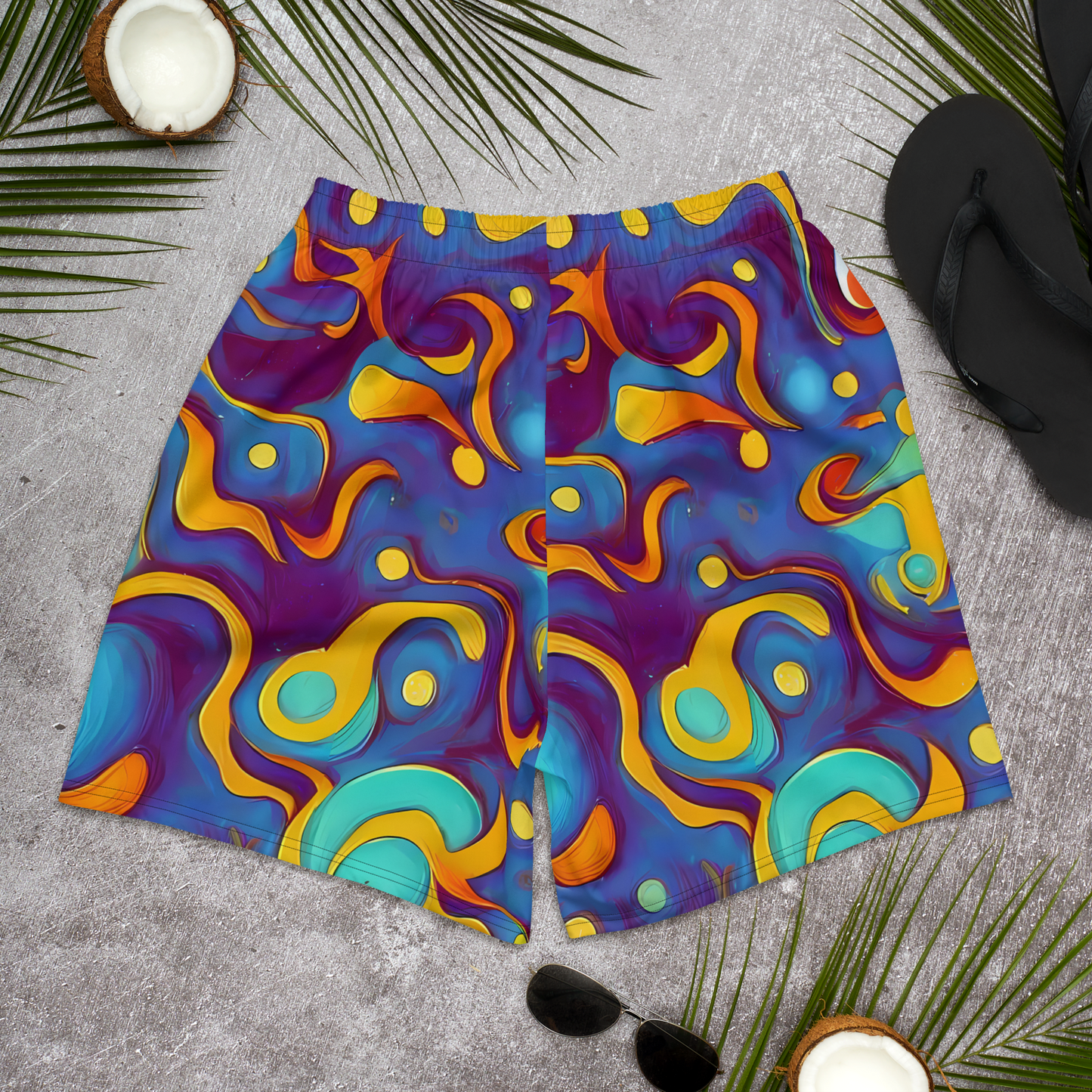 Men's Athletic Shorts - Pelton Swirl