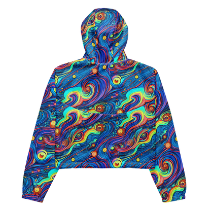 Women's Cropped Windbreaker - Echoes of Vortex