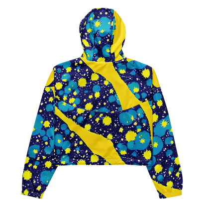 Women's Cropped Windbreaker - Starburst Splash