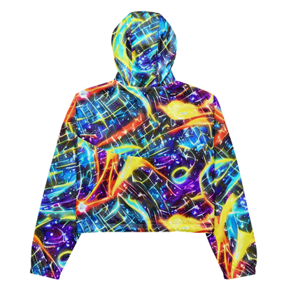 Women's Cropped Windbreaker - Mutant Nebula