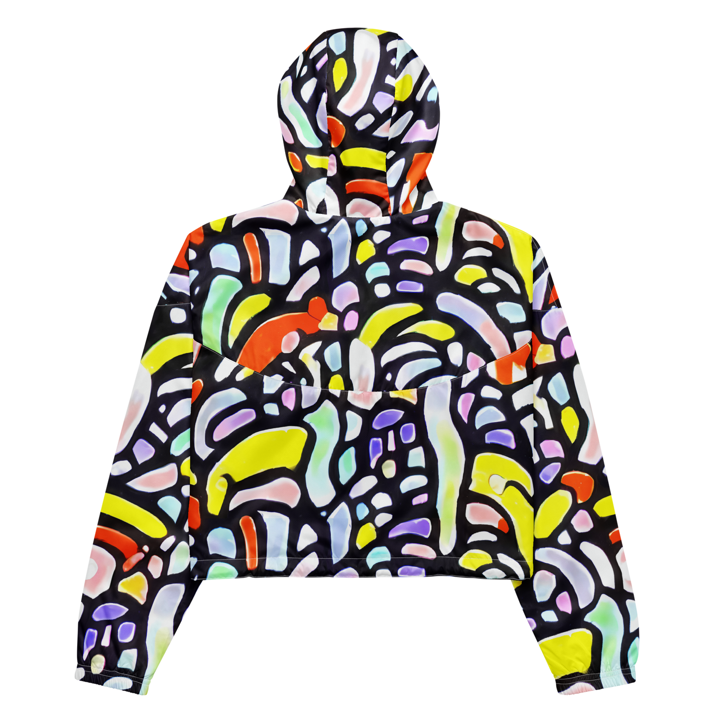 Women's Cropped Windbreaker - Cubist Carousel