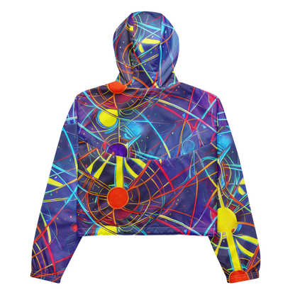 Women's Cropped Windbreaker - Quantum Lattice