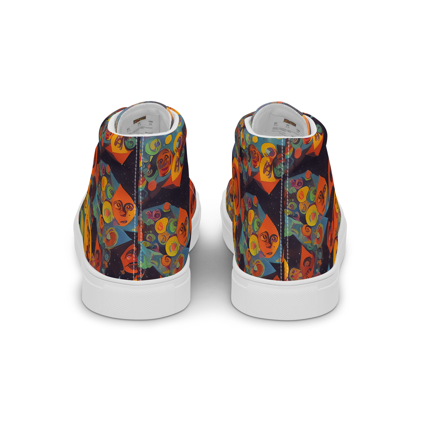 Women's High Top Canvas Shoes - Galactic Faces