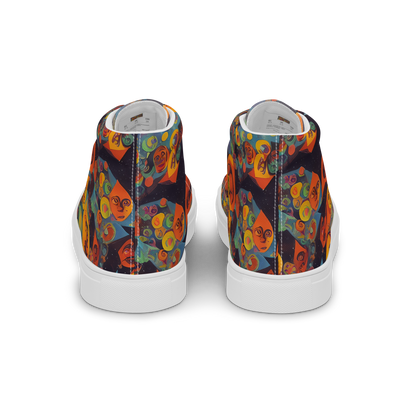 Women's High Top Canvas Shoes - Galactic Faces