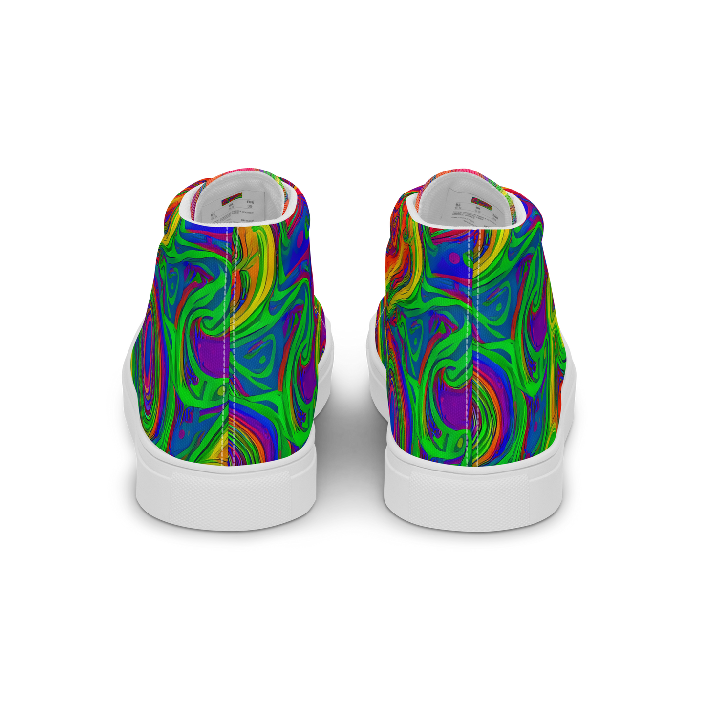 Men's High Top Canvas Shoes - Psychedelic Waves