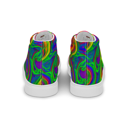 Men's High Top Canvas Shoes - Psychedelic Waves