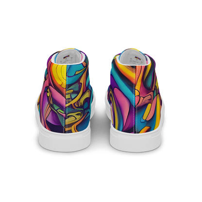 Men's High Top Canvas Shoes - Pre-Raphaelite Wave