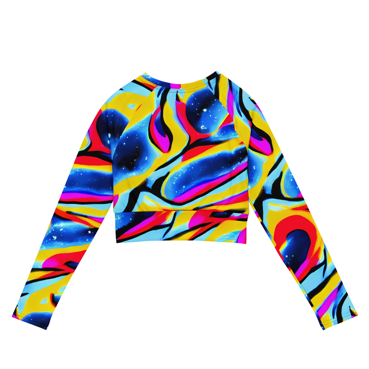 Long Sleeve Crop Top - Electric Dreamscape