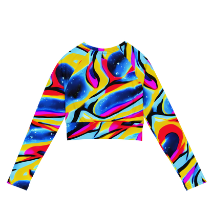 Long Sleeve Crop Top - Electric Dreamscape