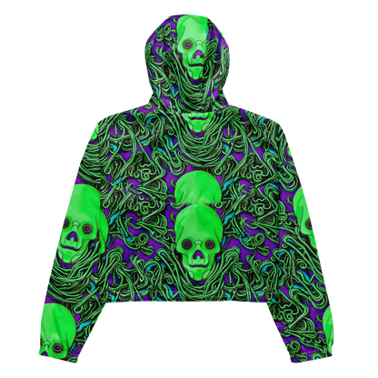 Women's Cropped Windbreaker - Ghostly Labyrinth