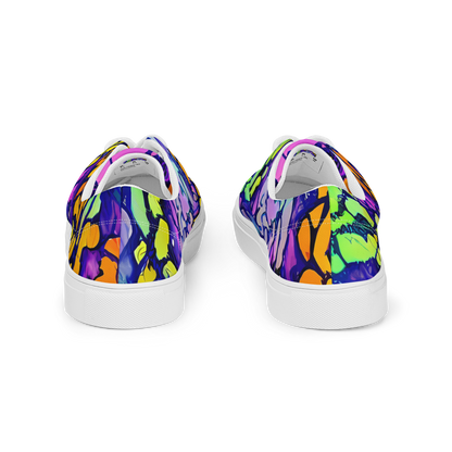 Women's Lace-Up Canvas Shoes - Surreal Waveforms