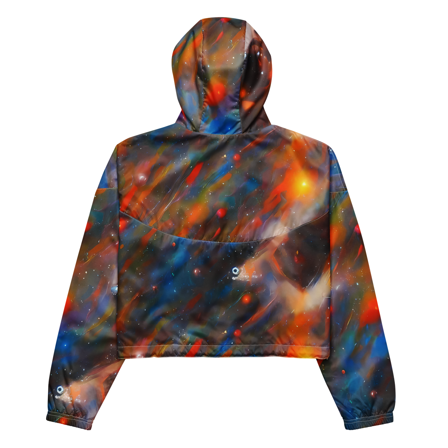 Women's Cropped Windbreaker - Painterly Void