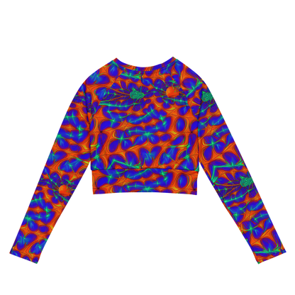 Long Sleeve Crop Top - Nebula Tides