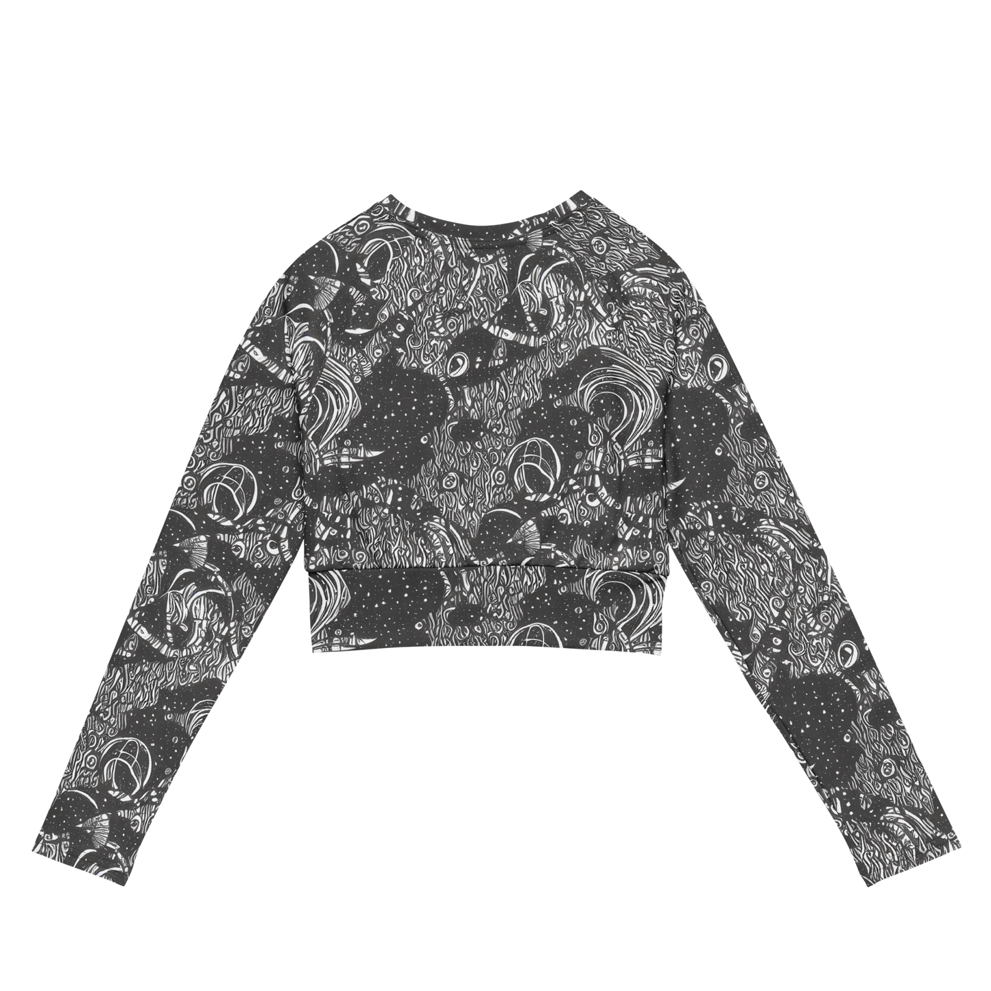 Long Sleeve Crop Top - Shadow Reverie